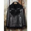 Mens Black Sheepskin Shearling B3 Bomber Leather Jacket