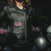 Womens Leather Motorcycle Jacket - Image 6