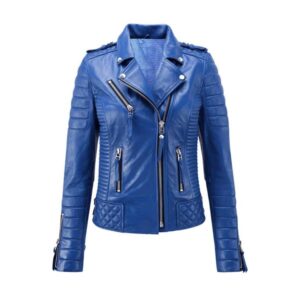 Women's Slim Fit Lambskin Leather Motorcycle Jacket