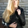 Womens Quilted Leather Motorcycle Jacket