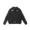Chrome Hearts Kids Scroll Logo Zip Up Hoodie Black