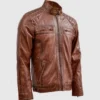 classic tan brown waxed leather jacket 4 720x
