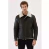Mens Sheepskin Bomber Leather Jacket