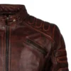 dark brown padded mens fashion leather jacket outfit