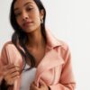 Women's Pink Suede Leather Jacket
