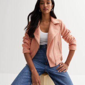 Women's Pink Suede Leather Jacket