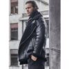 Mens Black Sheepskin Shearling B3 Bomber Leather Jacket