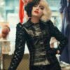 Cruella Emma Stone Black Leather Jacket