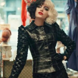 Cruella Emma Stone Black Leather Jacket