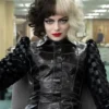 Cruella Emma Stone Black Leather Jacket