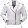 Womens White Motorcycle Leather Jacket
