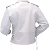 Womens White Motorcycle Leather Jacket - Image 2