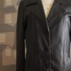 Womens Black Vintage Leather Coat - Image 5