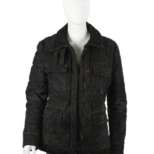 Men's Utility Black Suede Leather Jacket