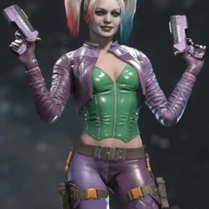 Injustice 2 Harley Quinn Purple Leather Jacket