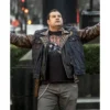 The Flash Jaco Birch Leather Jacket with Denim Vest