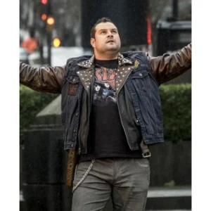 The Flash Jaco Birch Leather Jacket with Denim Vest