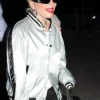 Lady Gaga Silver Metallic Bomber Jacket - Image 2
