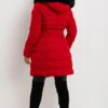 Women’s Red Coat with Fur Hood