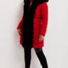 Women’s Red Coat with Fur Hood