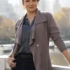 lucy lawless my life is murder trench coat
