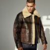 Navy M-445A Flight Leather Shearling Jacket