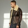 Navy M-445A Flight Leather Shearling Jacket - Image 2