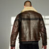 Navy M-445A Flight Leather Shearling Jacket - Image 10