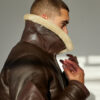 Navy M-445A Flight Leather Shearling Jacket - Image 8