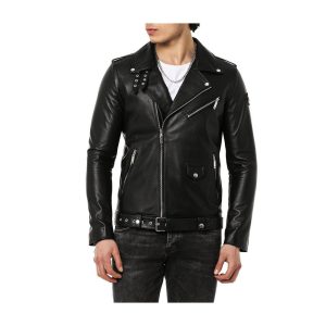 Leather Motorcycle Jacket For Mens