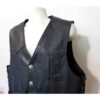 Mens Black Lace Up Biker Leather Vest - Image 3