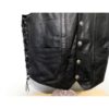 Mens Black Lace Up Biker Leather Vest - Image 5