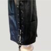 Mens Black Lace Up Biker Leather Vest - Image 6