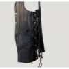 Mens Black Lace Up Biker Leather Vest - Image 7