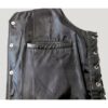 Mens Black Lace Up Biker Leather Vest - Image 9