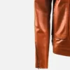 Mens Full Zip Brown Leather Jacket