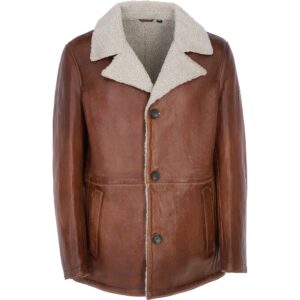 Men’s Fur Shearling Brown Leather Coat
