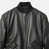 Mens Black Leather Bomber Jacket