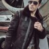 Mens Dark Brown B3 Aviator Shearling Jacket