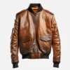Mens Distressed Leather Bomber Jacket