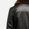 Men's Black Bomber Shearling Aviator Leather Jacket