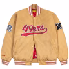 San Francisco 49ers GOLF WANG Satin Full-Snap Bomber Jacket Gold