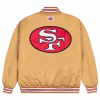 San Francisco 49ers GOLF WANG Satin Full-Snap Bomber Jacket Gold - Image 2
