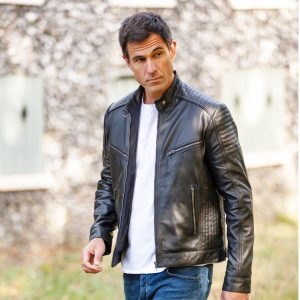 Men's Moto Leather Biker Jacket