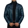 Men's Midnight Black Leather Biker Jacket