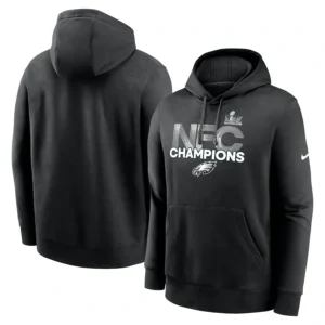 Philadelphia Eagles Nike Black 2024 NFC Champions Hoodie