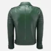 Men's Slim Fit Green Leather Jacket