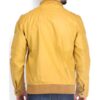 Mens Quilted Yellow Leather Jacket