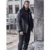 Mens Black Sheepskin Shearling B3 Bomber Leather Jacket
