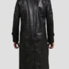 Men's Handmade Leather Long Trench Coat